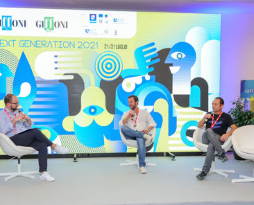 Il moderatore Alessandro Di Stefano, il Ceo di StartupItalia, Filippo Satolli e il Ceo di Giffoni Innovation Hub, Luca Tesauro durante il panel
